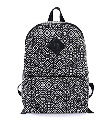 Muxing - Mochila Casual Negro Negro y Blanco Medium