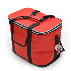 Bolsa térmica XXL 30L con asas y bandolera - nevera portátil isotérmica ligera para bebidas y comidas de la marca Ocean 5, color: rojo en oferta