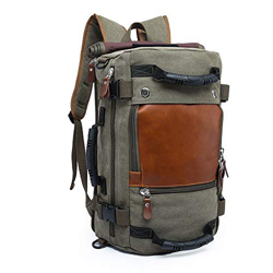 TENSKY 30L Multifuncional portátil Vintage Mochila Bolsa Macuto de Lona Cuero para excursión Camping Senderismo Acampada Viaje activiadad al Aire Libr precio