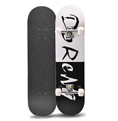 hdfj12142 31"x 8" 7 Capas de Arce Canadiense Doble Cubierta cóncava Cruiser Trick Skateboard para Adolescentes, Principiantes, niñas, niños, Adultos-F en oferta