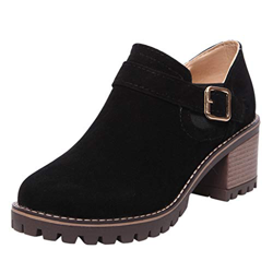 Botines Mujer Otoño Invierno Clásicas Botas Calientes de Cremallera Lateral Zapatos de Tacón de 6 cm Botines Mujer Tacon Medio Botines de Fiesta Mujer precio