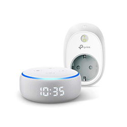 Echo Dot (3.ª generación) - Altavoz inteligente con reloj y Alexa + TP-Link HS100 Enchufe inteligente, compatible con Alexa características