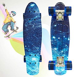 Monopatín Patinete Retro Crucero Completo, Skateboards para Principiantes Juveniles de 22 Pulgadas para niños, Adolescentes, Adultos, niños y niñas (T en oferta