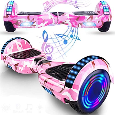 Magic Vida Patinete Eléctrico Overboard 6.5 Pulgadas,Motor de 700W,Altavoz de música Bluetooth,Auto-Equilibrio,Luz LED,Scooter Electrico para Niños y 