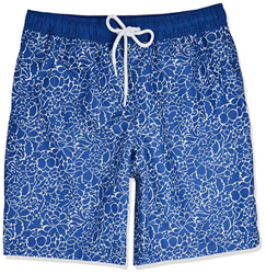 Amazon Essentials Bañador de 9"de secado rápido fashion-swim-trunks, Azul Marino Floral, US S (EU S) en oferta