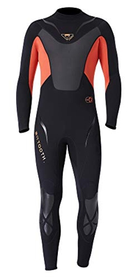 Insun Hombre Traje de Buceo Monopieza sin Capucha Traje de Baño en Neopreno 3mm Elástico Una Pieza Negro Naranja Hombre XXL