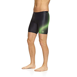 Zoggs Sensor Mid Jammer - Bañador para Hombre (Tejido ecológico), Not Applicable, Sensor intermedio Jammer, Hombre, Color Negro/Verde, tamaño UK M/Wai características