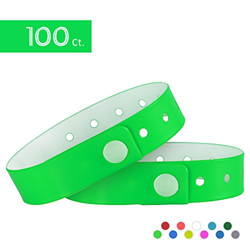 Pulseras de vinilo Ouchan, tres capas, resistentes al agua, color verde neón, ideales para eventos, paquete de 100 unidades, verde neón características