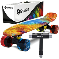 Skatro Mini Cruiser Skateboard. 22 x 6 pulgadas tablero de plástico estilo retro viene completo precio