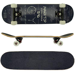 FunTomia Skateboard monopatín rodamientos Mach1 y Rodillos de dureza 100A - Hecho con 7 Capas de Madera 100% Arce Canadiense (matemáticas) en oferta