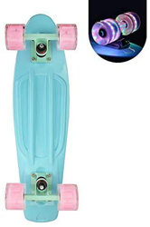 FMXYMC Tabla de Skate Pastel Mini de 22", Tabla de Skate Completa con Rodillos Luminosos, Tablas de Skate LED de 4 Ruedas, Tabla Larga Retro Penny Cru precio