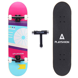 Playshion Skateboard 31 Pulgadas Monopatín con T-Tool para Adolescentes Adultos Principiantes en oferta