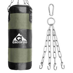 GROOFOO Saco de Boxeo Niños Tarea Pesada Oxford Boxing Bag para Entrenamiento de Boxeo para Niños Bolsa sin llenar con Cadena Montaje para MMA Muay Th características