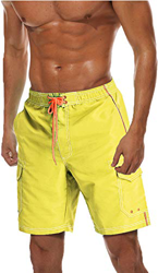 TACVASEN Bañador para hombre con múltiples bolsillos, de secado rápido, para playa, Hombre, TAC-134-W19M001-Yellow-2XL, amarillo, XL precio