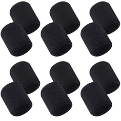 Aipaide Muñequeras Deportivas Sudor de Algodón 12pcs Suave Muñequera Sudor Pulsera Elásticas Muñequera Toalla Negro para Fútbol, Baloncesto, Running D características