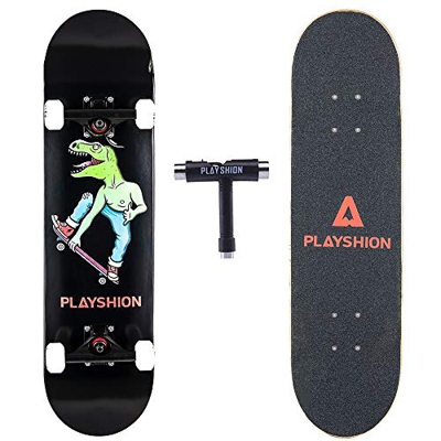 Playshion Skateboard 31 Pulgadas Monopatín con T-Tool para Adolescentes Adultos Principiantes