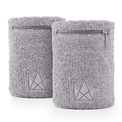 The Friendly Swede Muñequera Sweatband, 2-Pack, con Bolsillo (Gris 16-21 cm) características