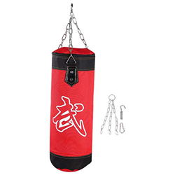 Keenso Sacos de Boxeo, Saco para Artes Marciales con Cadena y Accesorio para Colgar, No con Relleno (1m-Rojo) características