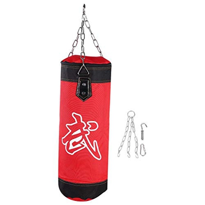 Keenso Sacos de Boxeo, Saco para Artes Marciales con Cadena y Accesorio para Colgar, No con Relleno (1m-Rojo)