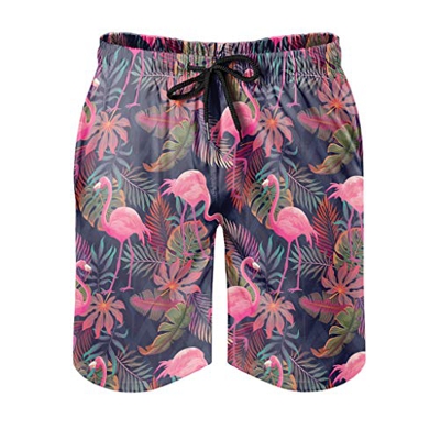 Gamoii - Bañador para hombre con diseño de planta tropical, con estampado 3D, con forro de malla, para natación, con cordón, bolsillos laterales, colo