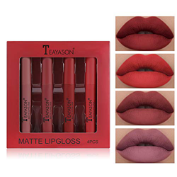 Mimore Mate Líquido Pintalabios Lápiz labial Conjunto 4 Traje Suave felpa mate impermeable Brillo de labios Duradero Copa antiadherente lápiz labial K características