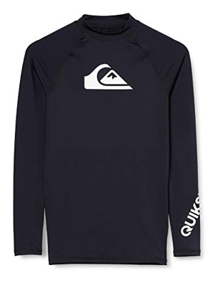 Quiksilver All Time - Licra De Manga Larga con Protección Solar UPF 50 para Hombre Licra De Manga Larga con Protección Solar UPF 50, Hombre, Black, S