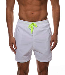 Bañador Hombre Pantalones Corto Deporte Bermudas Secado Rápido Trajes de Baño Hombre Bóxers Playa Shorts (XXL, Blanco) en oferta