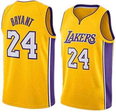 Uniforme Jersey Kobe Bryant de Los Ángeles Lakers No.24 Verano Camisetas de Baloncesto Masculino Bordado # 24 Kobe Bryant Fans Baloncesto Ropa Bordado