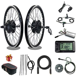 RICETOO 36V / 48V 500W Rueda Trasera Rueda giratoria Motor sin escobillas Hub Hub 16 '' 20"24" 26"27.5" 28"700C, Kit de conversión para Motor con Pant precio