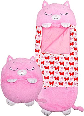 LICHENGTAI divertido saco de dormir para niños, 2 en 1 almohada y saco de dormir plegable suave almohada animal saco de dormir con niños niños niñas p