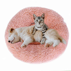 Eastlion Cama Perro Deluxe Felpa Redonda,Plush Cama Calmante Donut Gato Suave Cómoda,Nido Calentito Cojín Lavable para Mascotas Pequeña Gatos y Perros características