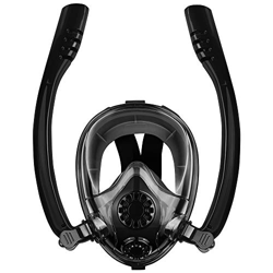 Chriffer Máscara de Buceo, 2019 Novísimo Máscara Snorkel Facial Completa 180 Vista Fácil respiración con Anti-Vaho y la Anti-Fugas Plegable Natación B en oferta