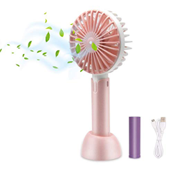 Mini Ventilador de Mano USB, Ventilador USB Portátil con Batería Recargable 2600 mAh Mini Hand Fan Personal con 3 Velocidades Ajustable y Base Escrito precio