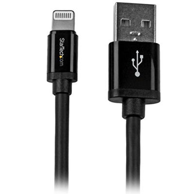 StarTech.com Cable Lightning a USB de 2m - Cable Largo para iPhone / iPad / iPod - Cable de Carga Rápida - Certificación MFi de Apple - Negro