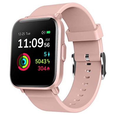 Reloj Inteligente Mujer Rosa, GRDE Smartwatch Fitness 24H Monitor de Oxigeno(SpO2)/Ritmo Cardíaco/Sueño, 5ATM Impermeable Reloj GPS Running con 18 Mod