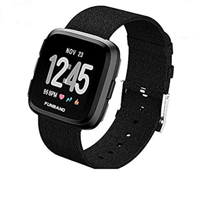 FunBand Fitbit Versa/Versa 2/Versa Lite Correa Tejida, Edición Correa de Repuesto para Mujeres Hombres de Liberación Rápida Correa para Fitbit Versa/V