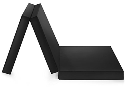 Badenia Bettcomfort Trendline, Colchón plegable para invitados con funda de microfibra, área de descanso de 196 x 65 cm, negro