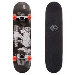 Monopatín patineta Retro Madera Skateboard Completo niños jóvenes Adultos Mejor Calidad Robusto Ligero Ruedas un Skateboard Madera (Negro/Gris) características