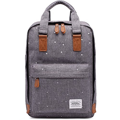 Bolsas Escolares KAUKKO Mochila Estilo Oxford Bolsa Ligera Bolso del Ordenador portátil de 14" (Gris)