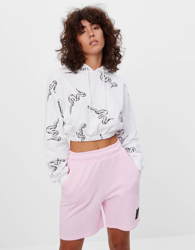 Bershka Sudadera Cropped Serpiente Mujer M Blanco Roto características