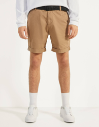 Bershka Bermuda Con Cinturón Hombre 40 Camel características