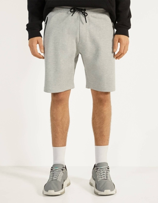 Bershka Bermuda Con Cremalleras Hombre L Gris