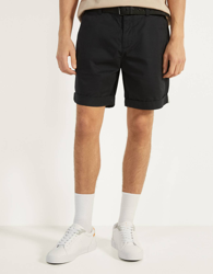 Bershka Bermuda Con Cinturón Hombre 40 Negro características