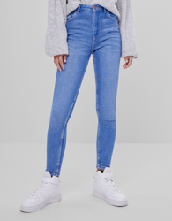 Bershka Jeans Skinny High Waist Mujer 42 Azul en oferta