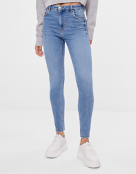 Bershka Jeans Skinny High Waist Mujer 36 Azul Lavado características