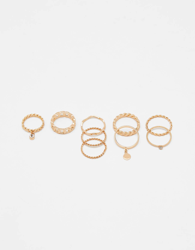 Bershka Set De Anillos Mujer S Oro en oferta