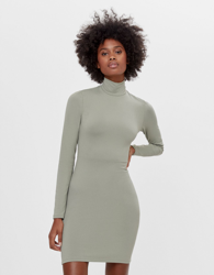 Bershka Vestido Espalda Descubierta Mujer S Kaki en oferta