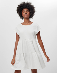 Bershka Vestido Babydoll De Manga Corta Mujer L Crudo precio