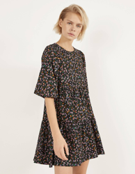 Bershka Vestido Babydoll De Flores Mujer S Morado características