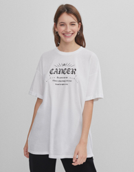 Bershka Camiseta Zodiaco Cáncer Mujer L Blanco características